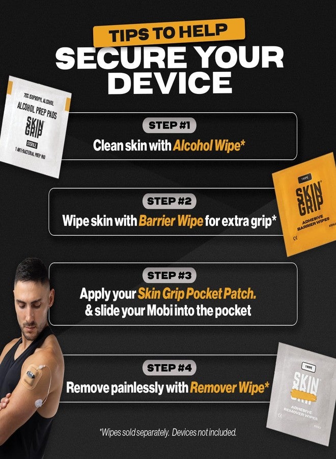 Skin Grip Tandem Mobi Adhesive Pocket Patch with Cutout – 5 Pack – Waterproof & Sweatproof Pocket Case, Replaces Original Patch, Lasts 6+ Days, Skin-Friendly, (Tan) - Image 5